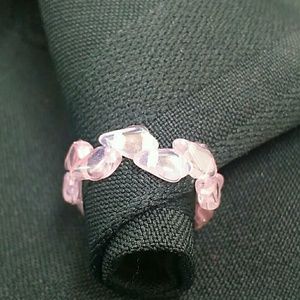 ✨ "Footsteps" czech clear AB kite ring size 8 1/2